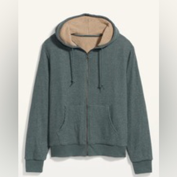 Old Navy Other - NWT! Cozy Sherpa-Lined Thermal-Knit Zip Hoodie for Men - Size Medium